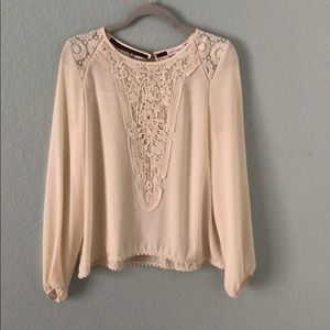Cream long sleeve blouse